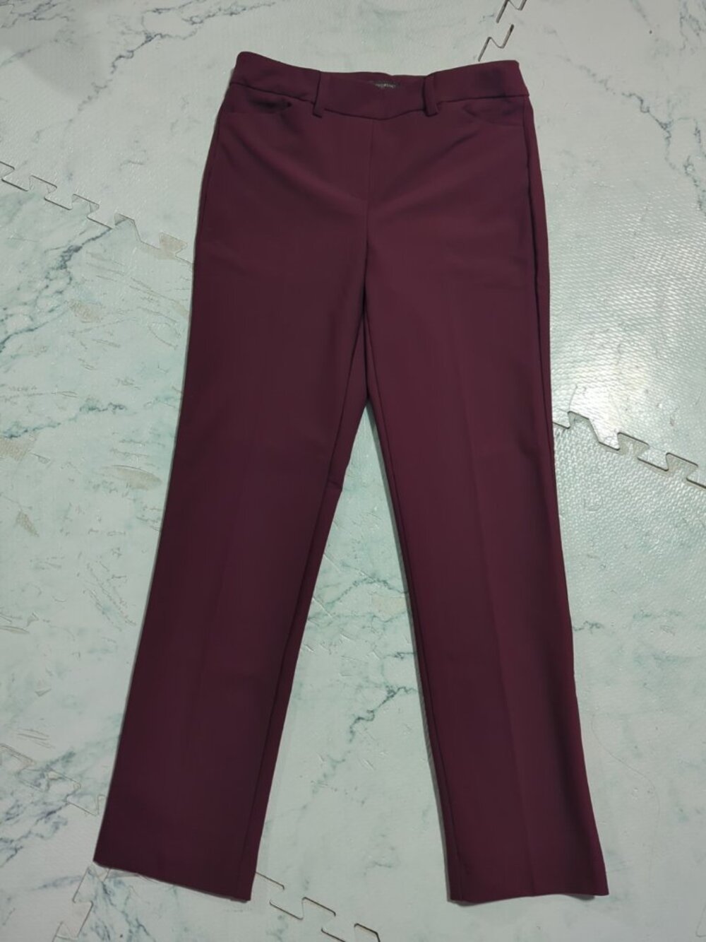 Christian Siriano Women’s Brown/Red Mid Rise Pull On Stretch Ankle Pants Sz 2 XS
